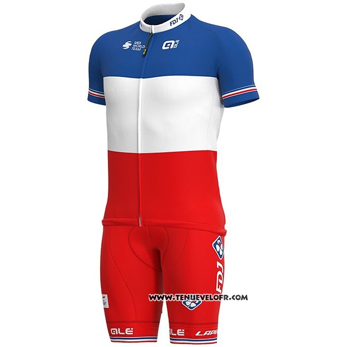 2020 Maillot Ciclismo Groupama-fdj Champion France Manches Courtes et Cuissard